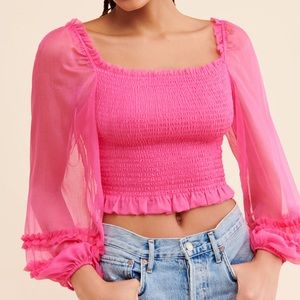 Keepsake Pink Puff-Sleeve Top